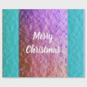 Rustikale Rose Gold Pink Aquamarin Blau Frohe Weih Geschenkpapier (Flach)