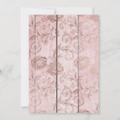 Rustikale Rose Gold - Rosa Rosa Brautparty Einladung (Rückseite)