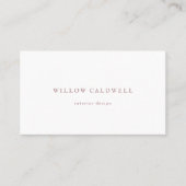 Rustikale Rose Gold Script Business Card Visitenkarte (Vorderseite)