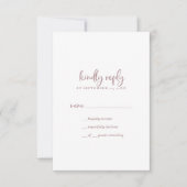Rustikale Rose Gold Script Einfache RSVP Karte (Vorderseite)