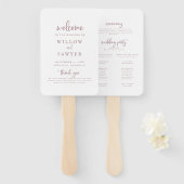 Rustikale Rose Gold Script Hochzeitsprogramm Handf Fächer (Vorne und Hinten)