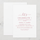 Rustikale Rose Gold Script Party Einladung (Vorne/Hinten)