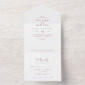 Rustikale Rose Gold Script Wedding All In One Einladung (Innen Boden)