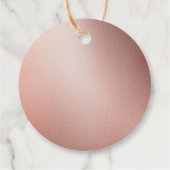 Rustikale Rose Gold Terracotta Rose Hochzeit im He Geschenkanhänger (Rückseite)