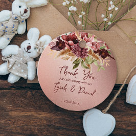 Rustikale Rose Gold Terracotta Rose Hochzeit im He Geschenkanhänger