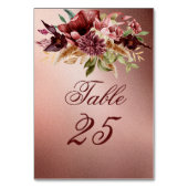 Rustikale Rose Gold Terrakotta Rose Tischnummer (Rückseite)
