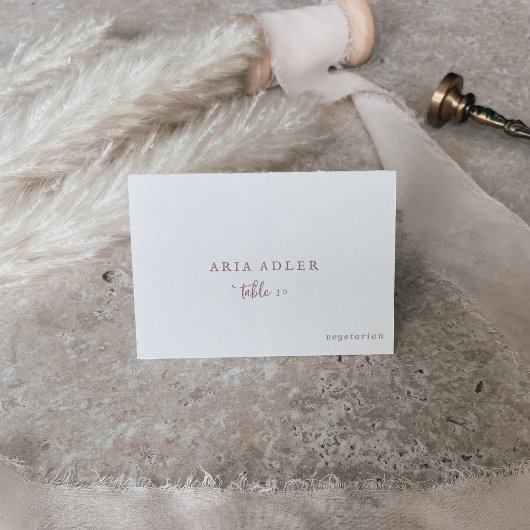 Rustikale Rose Gold Wedding Menü Option Platzkarte Tischnummer