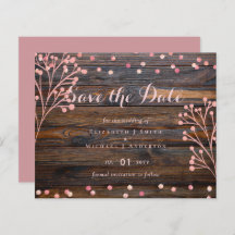 Rustikale ROSE GOLD Wedding Pink Wood Budget