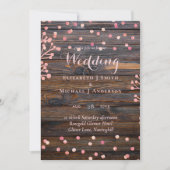 Rustikale ROSE GOLD Wedding Pink Wood Budget (Vorderseite)