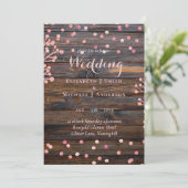Rustikale ROSE GOLD Wedding Pink Wood Budget (Stehend Vorderseite)