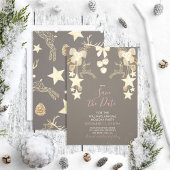 Rustikale Rose Gold Weihnachts-Party Save the Date