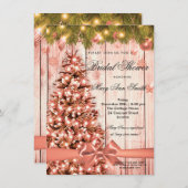 Rustikale Rose Gold Weihnachtsfest Brautparty Einladung (Vorne/Hinten)