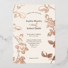 Rustikale Rose Gold Whimsical Floral Wedding Folieneinladung