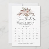 Rustikale Rose Goldener Blumenkalender Save the Da Date (Vorderseite)