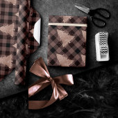 Rustikale Rose Goldweihnachtsbaum Buffalo Kariert Geschenkpapier