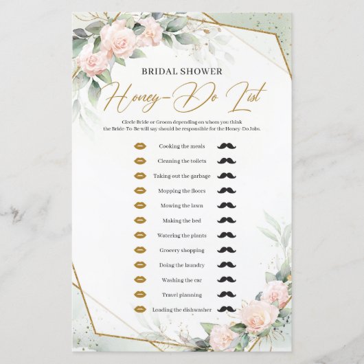 Rustikale Rose, Grünpflanzen Honey-Do-Liste (Vorderseite)