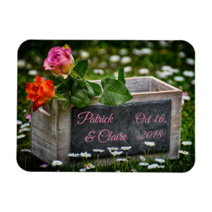 Rustikale Rose, Hochzeit der Daisies, Jahrestag Magnet