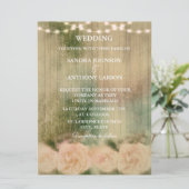 Rustikale Rose Hochzeit Einladung (Stehend Vorderseite)