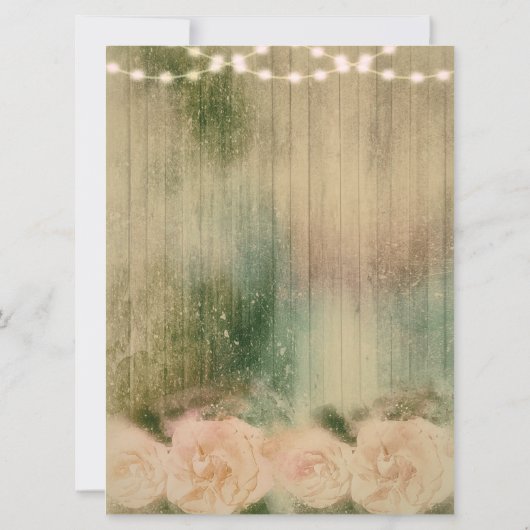 Rustikale Rose Hochzeit Einladung (Rückseite)