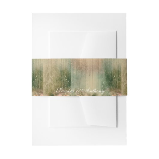 Rustikale Rose Hochzeit Einladungsbanderole (Vorderseite Beispiel)