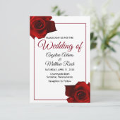 Rustikale Rose Hochzeit mit Blumen Einladung (Stehend Vorderseite)