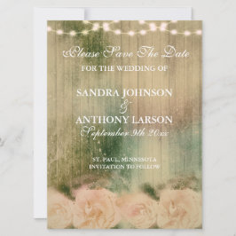 Rustikale Rose Hochzeit rettet das Datum Save The Date