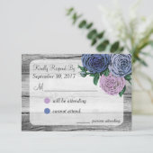 Rustikale Rose Hochzeit von RSVP Karte (Stehend Vorderseite)