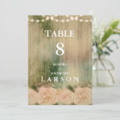 Rustikale Rose Hochzeiten Tischnummern (Stehend Vorderseite)