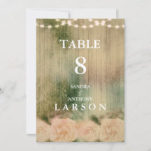 Rustikale Rose Hochzeiten Tischnummern