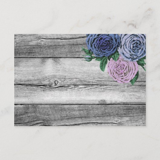 Rustikale Rose Hochzeitsfahrten Begleitkarte (Rückseite)