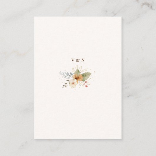 Rustikale Rose im Herbst Botanisches Skript Begleitkarte (Rückseite)