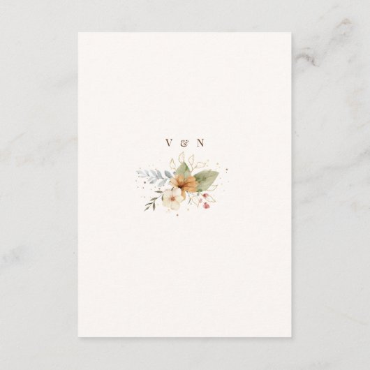 Rustikale Rose im Herbst Botanisches Skript Begleitkarte (Rückseite)