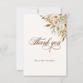 Rustikale Rose im Herbst Botanisches Skript Dankeskarte (Vorderseite)