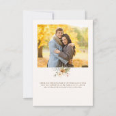 Rustikale Rose im Herbst Botanisches Skript Dankeskarte (Rückseite)