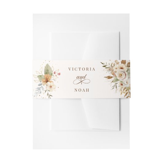 Rustikale Rose im Herbst Botanisches Skript Einladungsbanderole (Vorderseite Beispiel)