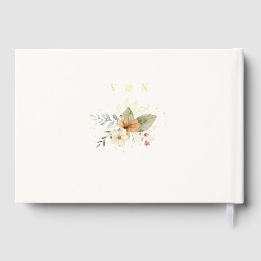 Rustikale Rose im Herbst Botanisches Skript Gästebuch (Rückseite)