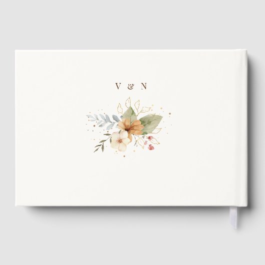 Rustikale Rose im Herbst Botanisches Skript Gästebuch (Rückseite)