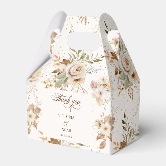 Rustikale Rose im Herbst Botanisches Skript Geschenkschachtel (Vorderseite)