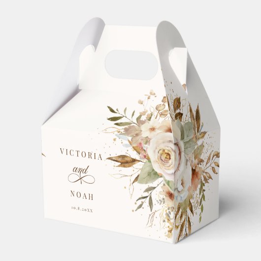 Rustikale Rose im Herbst Botanisches Skript Geschenkschachtel (Vorderseite)