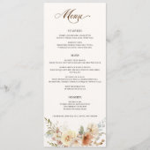 Rustikale Rose im Herbst Botanisches Skript Menükarte (Vorderseite)