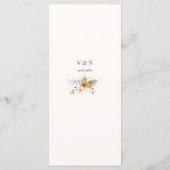 Rustikale Rose im Herbst Botanisches Skript Menükarte (Rückseite)