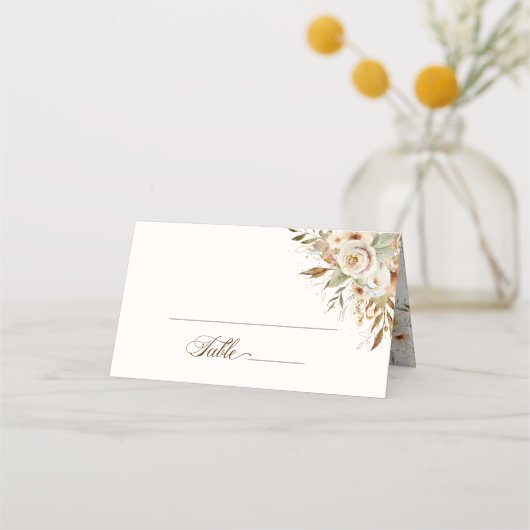 Rustikale Rose im Herbst Botanisches Skript Platzkarte (Vorderseite)