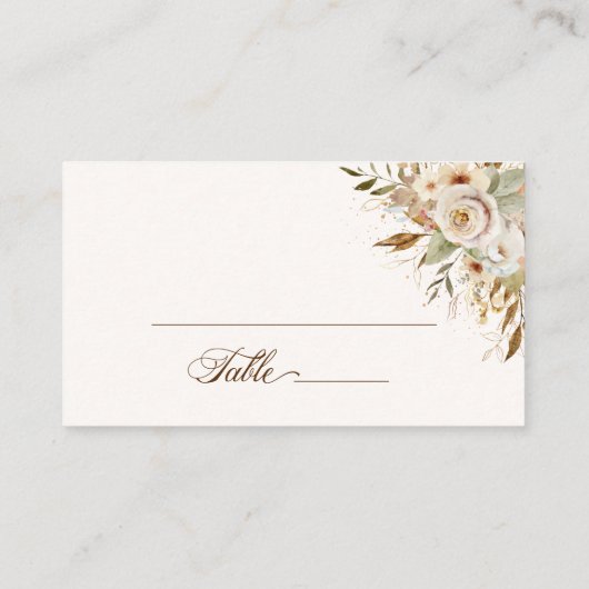 Rustikale Rose im Herbst Botanisches Skript Platzkarte (Rückseite)