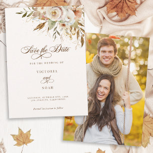 Rustikale Rose im Herbst Botanisches Skript Save The Date