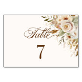 Rustikale Rose im Herbst Botanisches Skript Tischnummer (Rückseite)