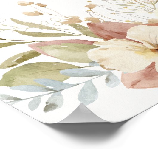 Rustikale Rose im Herbst Botanisches Skript Willko Poster (Ecke)