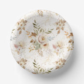 Rustikale Rose im Herbst Wasserfarben Botanisch Pappteller (Vorderseite)