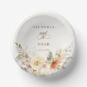 Rustikale Rose im Herbst Wasserfarben Botanisch Pappteller (Vorderseite)