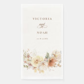 Rustikale Rose im Herbst Wasserfarben Botanisch Serviette (Vorderseite)