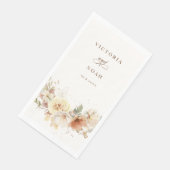 Rustikale Rose im Herbst Wasserfarben Botanisch Serviette (Ecke)